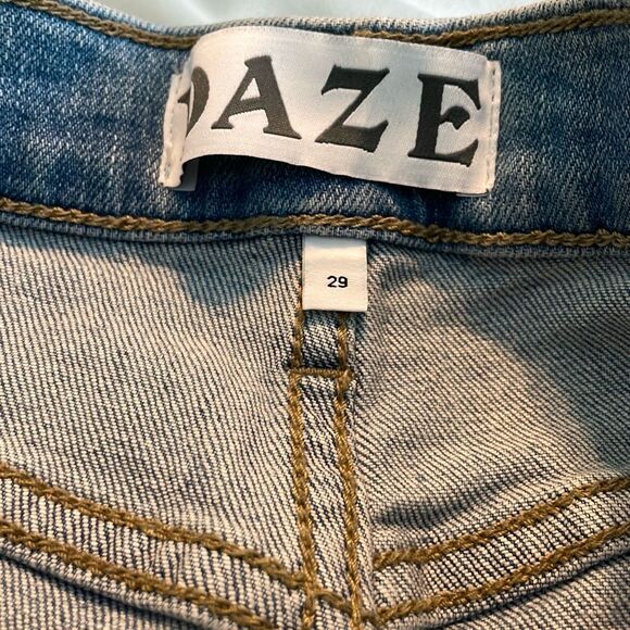 Daze Denim The Knockout High Rise A Line Cargo Jean Short Indigo Blue 29 - Picture 3 of 5
